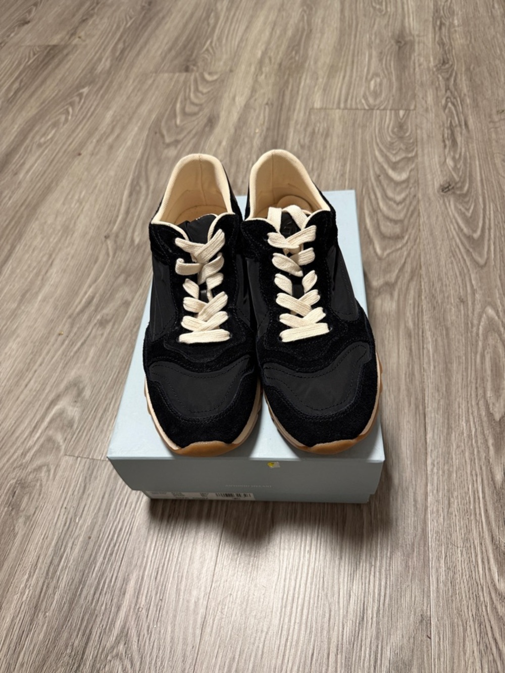 ANTONIO MELANI Black Sneakers with Cream Laces